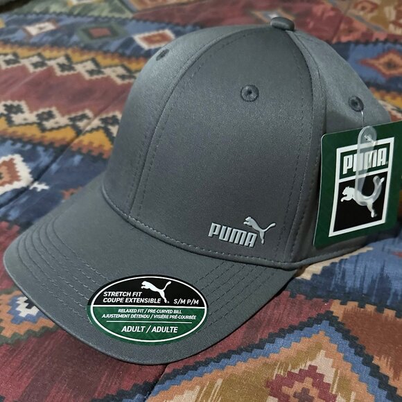 NWT Puma Mens Force 2.0 Stretch Fit Cap - Grey - Picture 1 of 3